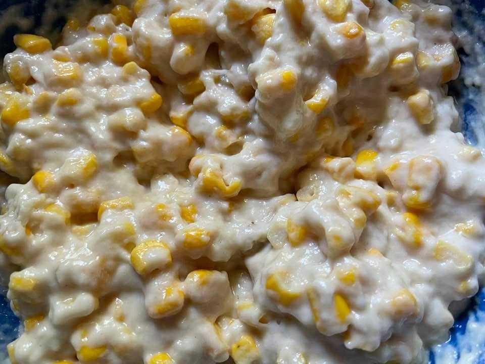 corn fritter served on a