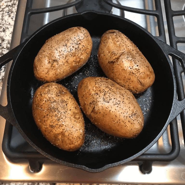 Crispy Cast-Iron Baked Potatoes (