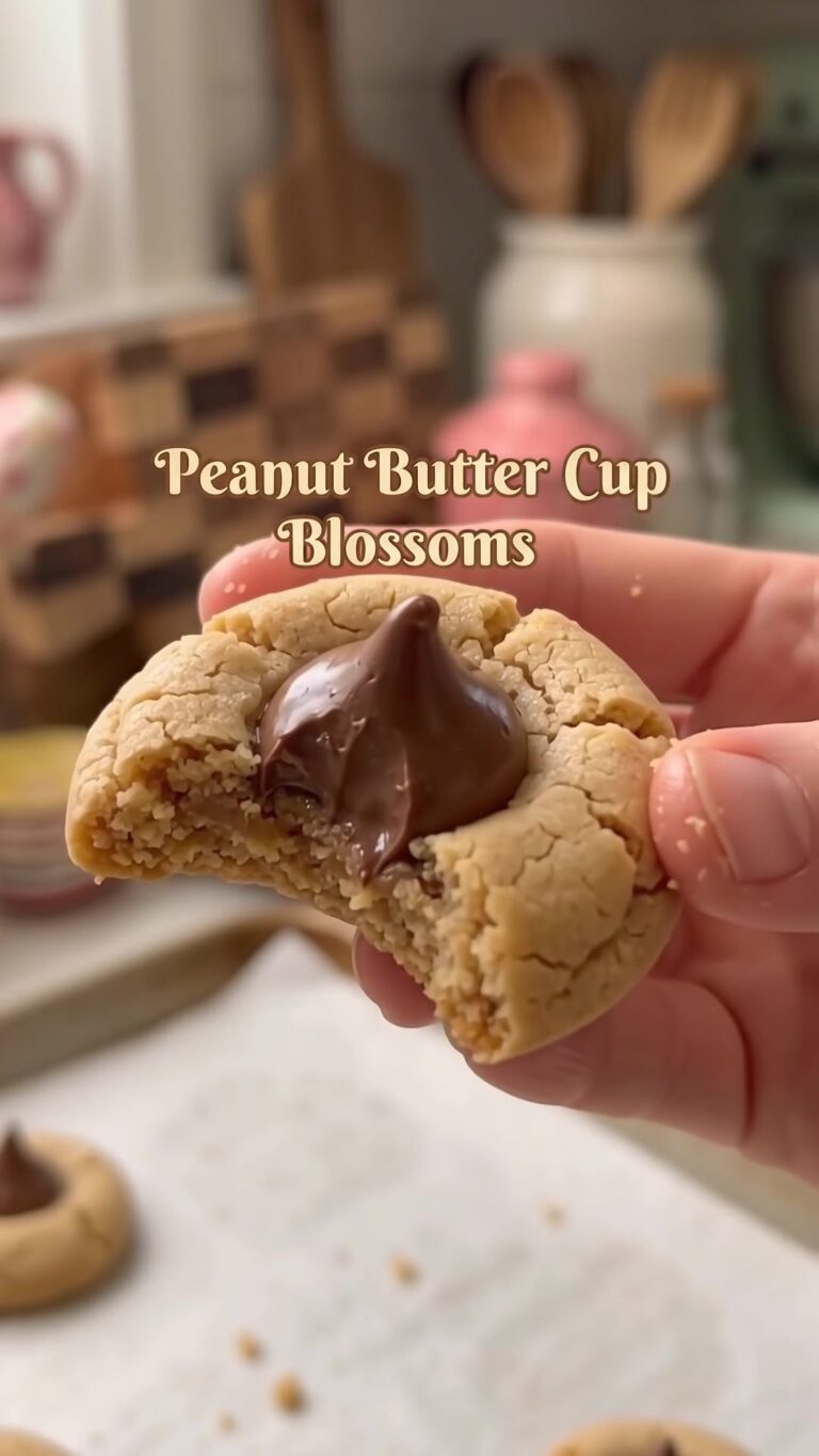 Homemade peanut butter blossom cookies